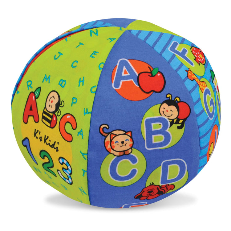 The loose pieces of the Melissa & Doug K's Kids 2-in-1 Talking Ball Educational Toy - ABCs and Counting 1-10