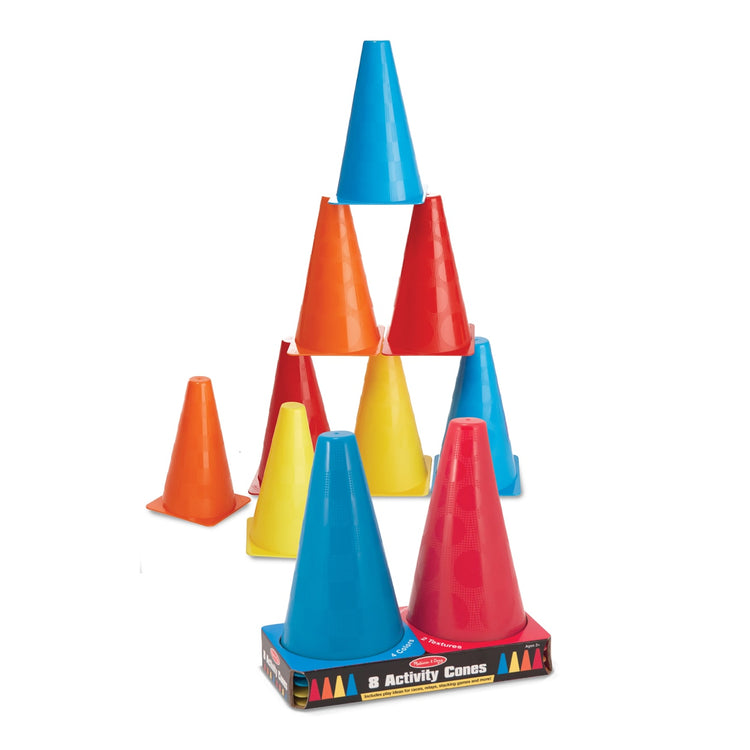 The loose pieces of the Melissa & Doug 8 Activity Cones - Set of 8