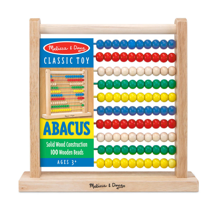the Melissa & Doug Abacus - Classic Wooden Educational Counting Toy With 100 Beads