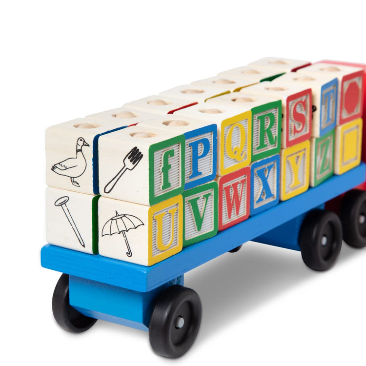 the Melissa & Doug Alphabet Blocks Wooden Truck Educational Toy