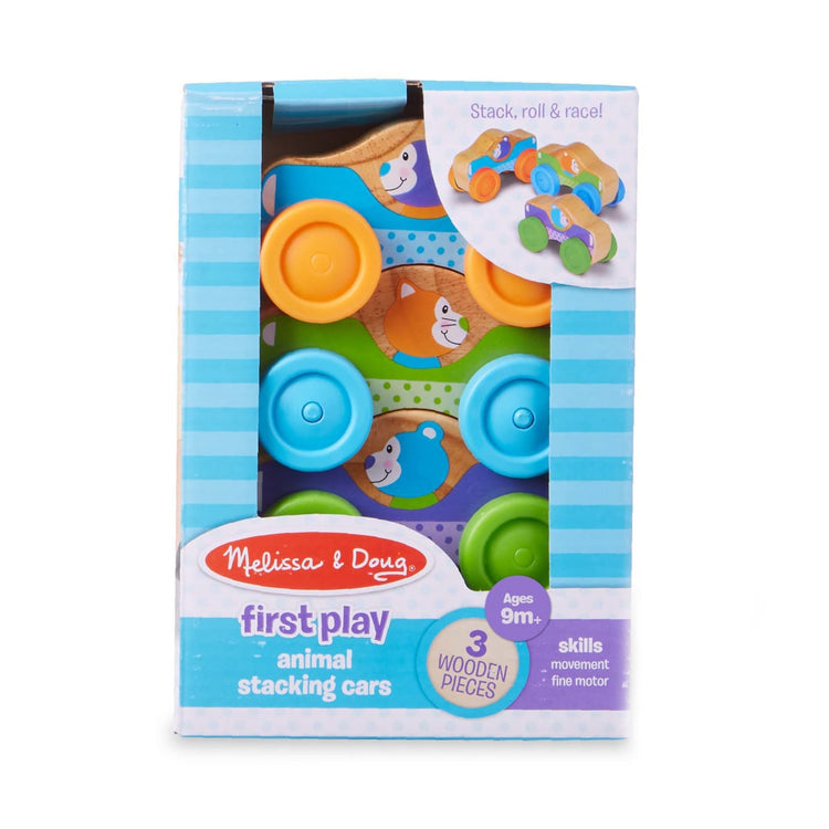 the Melissa & Doug First Play Wooden Animal Stacking Cars (3 pcs)