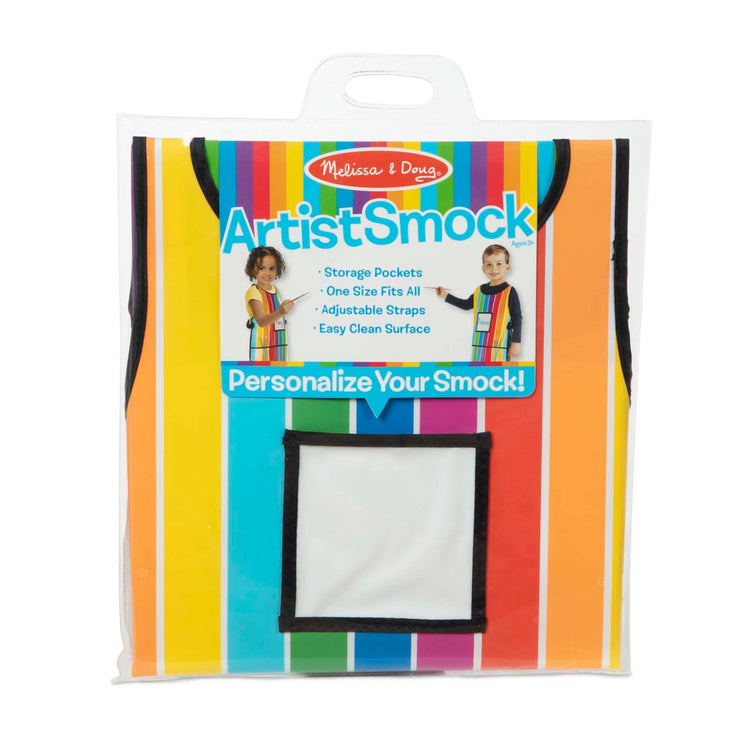 The front of the box for the Melissa & Doug Art Essentials Artist Smock - One Size Fits All
