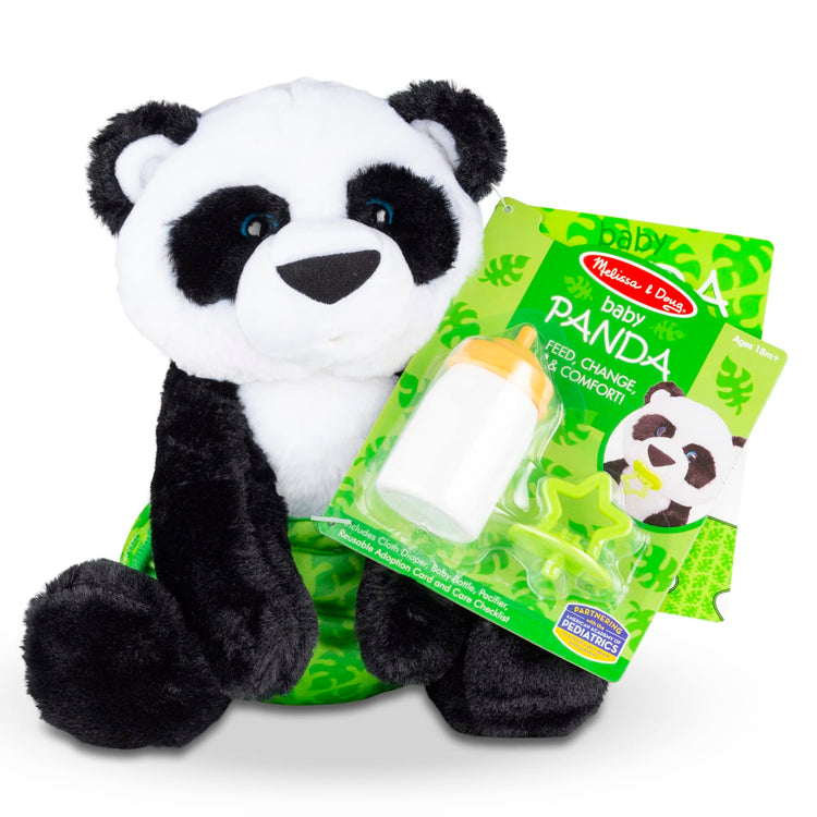 the Melissa & Doug 11-Inch Baby Panda Plush Stuffed Animal with Pacifier, Diaper, Baby Bottle