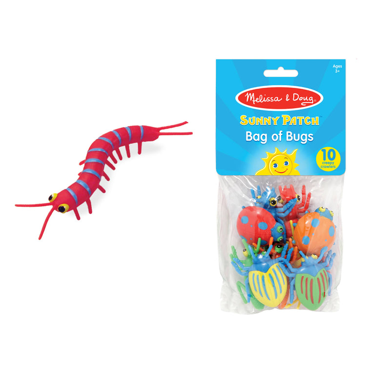 The loose pieces of the Melissa & Doug Sunny Patch Bag of Bugs (10 pcs)