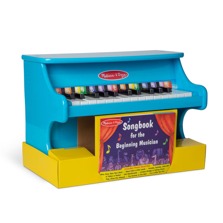 the Melissa & Doug Learn-to-Play Piano With 25 Keys and Color-Coded Songbook - Blue