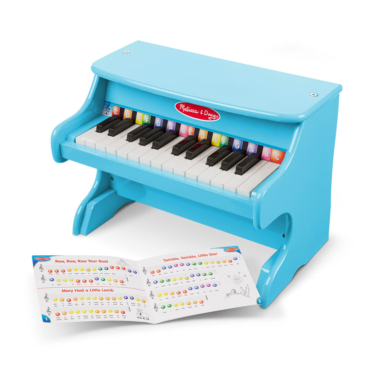 the Melissa & Doug Learn-to-Play Piano With 25 Keys and Color-Coded Songbook - Blue