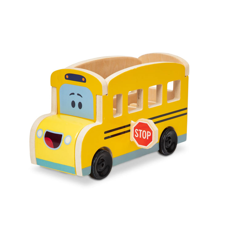 the Melissa & Doug Blue's Clues & You! Wooden Pull-Back School Bus (9 Pieces)