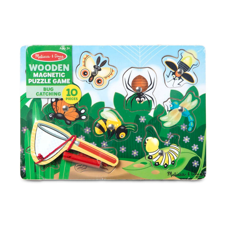 Melissa & Doug Magnetic Wooden Bug-Catching Puzzle Game (10 pcs)