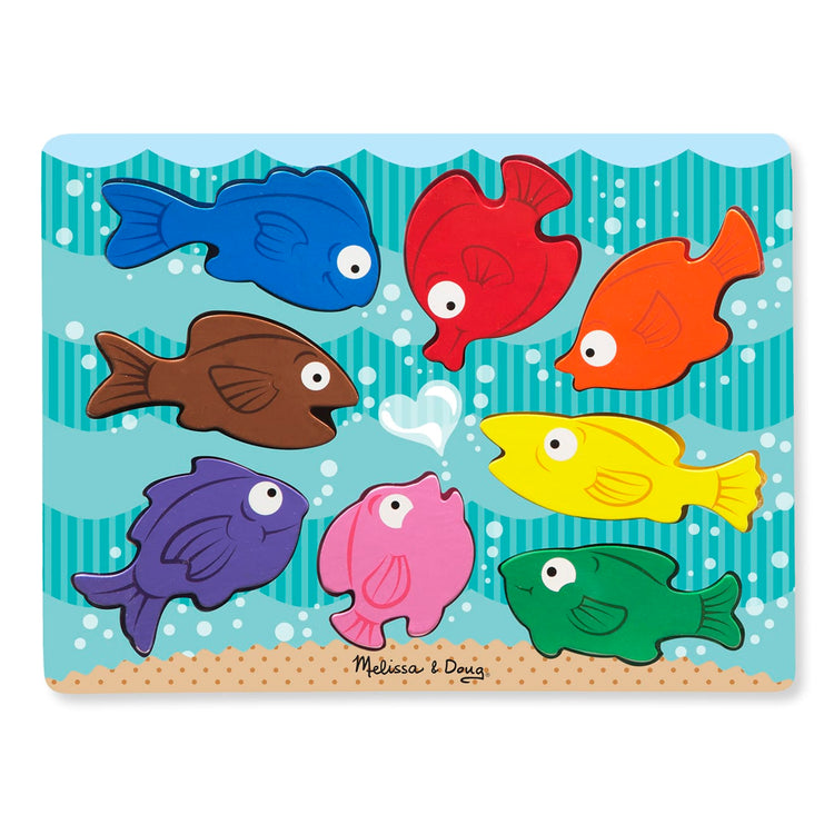 An assembled or decorated the Melissa & Doug Colorful Fish Wooden Chunky Puzzle (8 pcs)