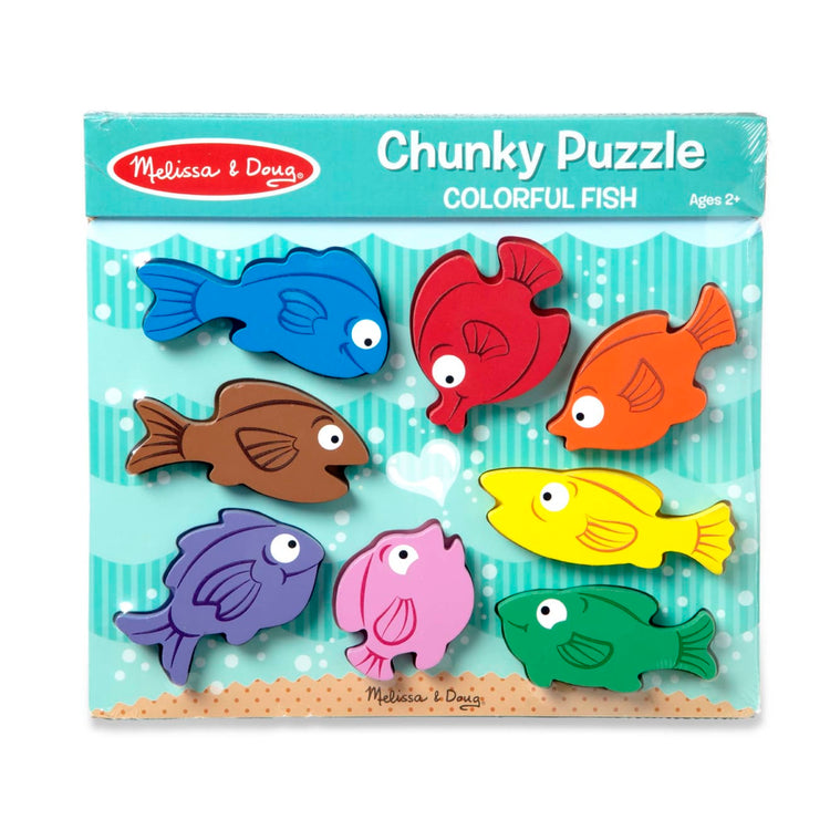 the Melissa & Doug Colorful Fish Wooden Chunky Puzzle (8 pcs)