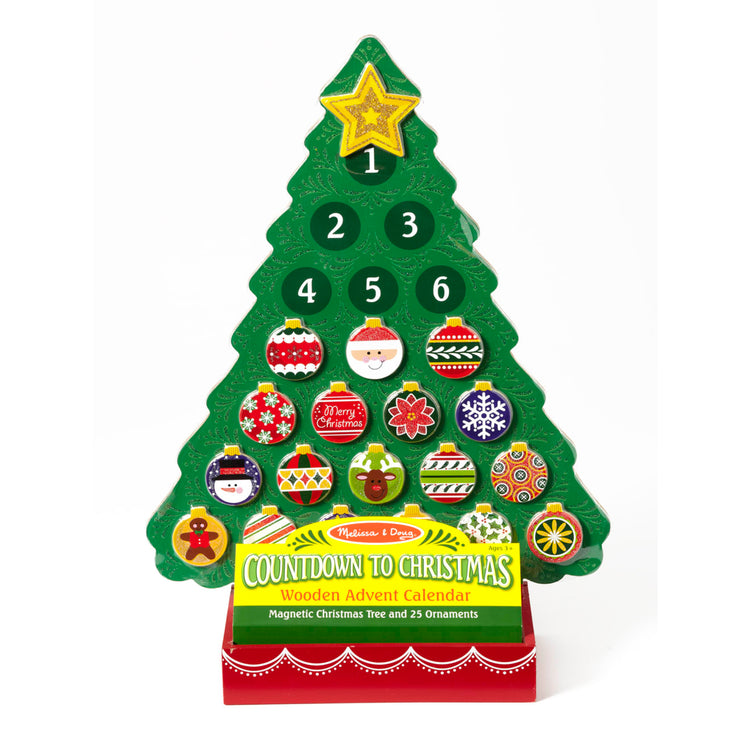 the Melissa & Doug Countdown to Christmas Wooden Advent Calendar - Magnetic Tree, 25 Magnets