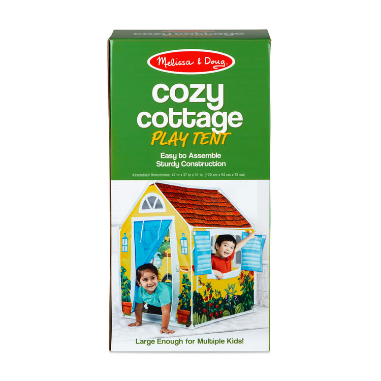 the Melissa & Doug Cozy Cottage Fabric Play Tent and Storage Tote