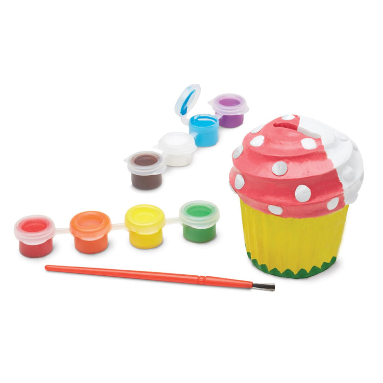 Melissa & Doug Created by Me! Cupcake Bank Craft Kit With 8 Pots of Paint and Paintbrush