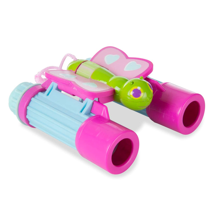 The loose pieces of the Melissa & Doug Sunny Patch Cutie Pie Butterfly Binoculars - Pretend Play Toy