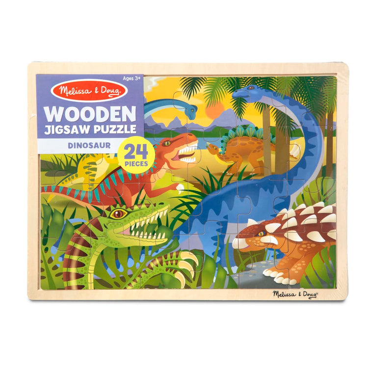 Melissa & Doug Dinosaurs Wooden Jigsaw Puzzle With Storage Tray (24 pcs)