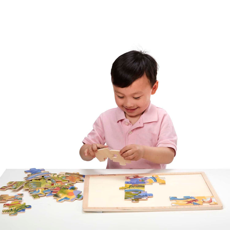 Melissa & Doug Dinosaurs Wooden Jigsaw Puzzle With Storage Tray (24 pcs)