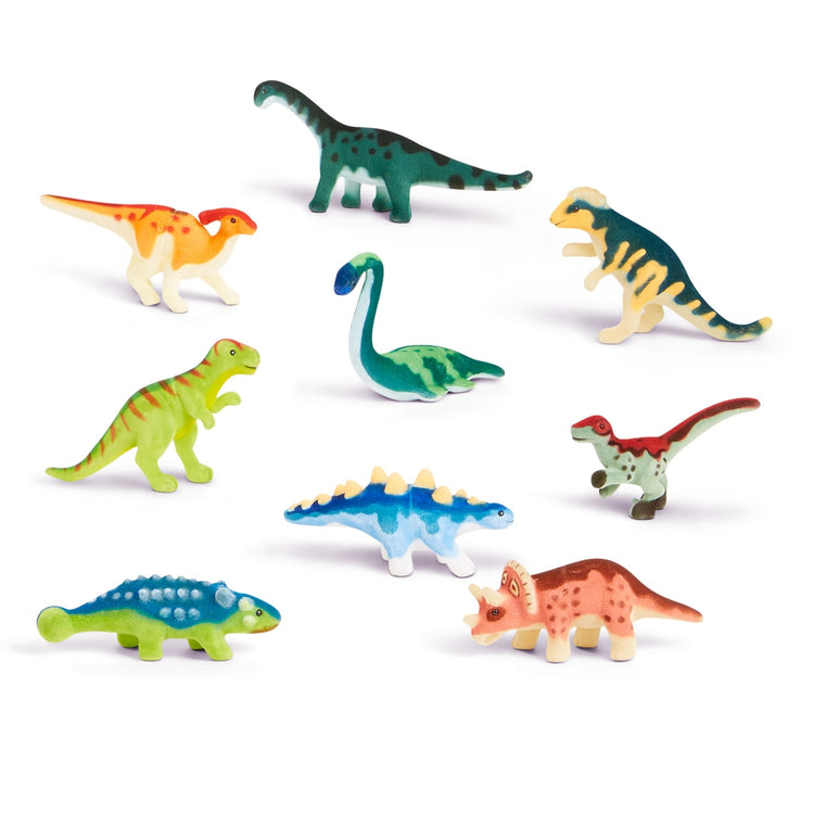 the Melissa & Doug Dinosaur Party Play Set - 9 Collectible Miniature Dinosaurs in a Case