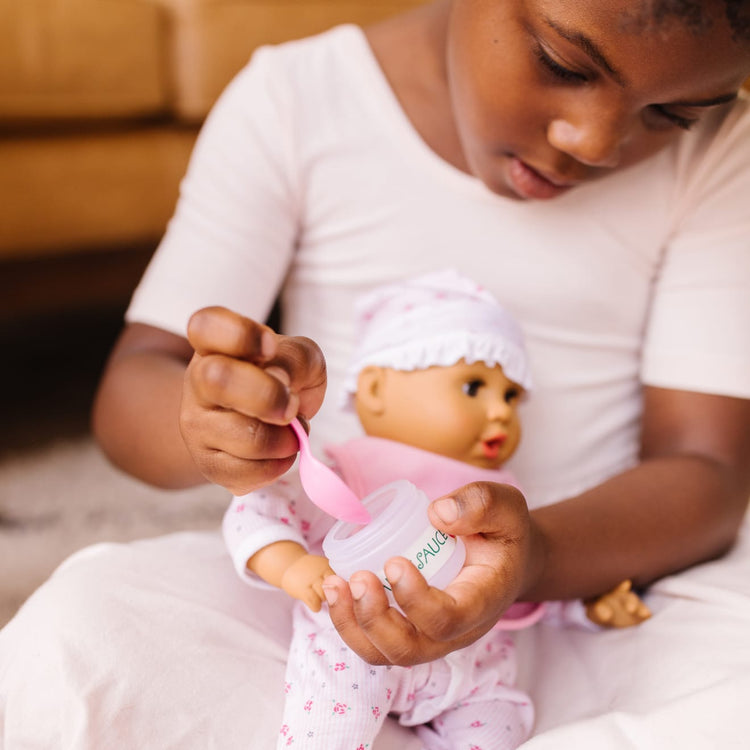 Melissa & Doug Doll Feeding and Changing Accessories - Bib, Bag, Diaper, Wipes, Utensils, Bottles