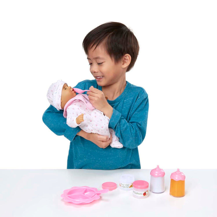 Melissa & Doug Doll Feeding and Changing Accessories - Bib, Bag, Diaper, Wipes, Utensils, Bottles