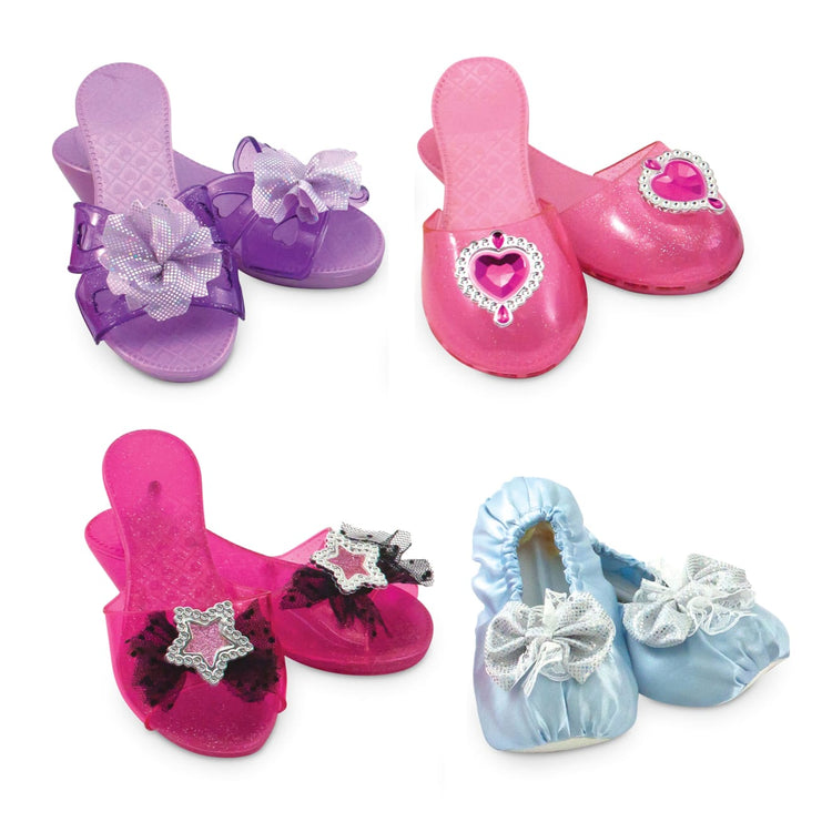 Melissa & Doug Costume Role Play Collection - Step In Style! Dress-Up Shoes Set (4 Pairs)
