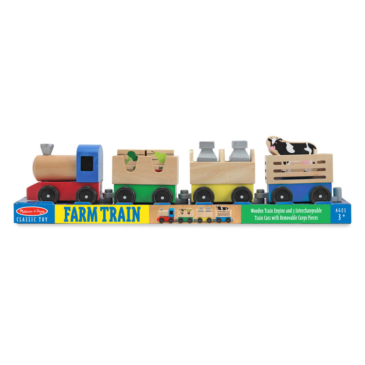 the Melissa & Doug Wooden Farm Train Set - Classic Wooden Toy (3 linking cars)