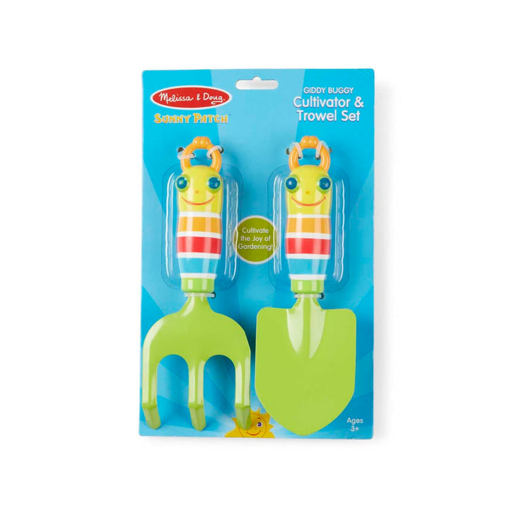 the Melissa & Doug Sunny Patch Giddy Buggy Cultivator and Trowel Set, 2-Piece Children’s Metal Gardening Tools
