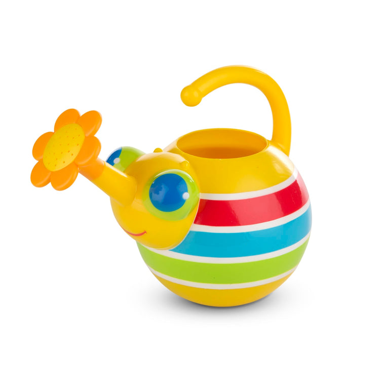 The loose pieces of the Melissa & Doug Sunny Patch Giddy Buggy Watering Can With Flower-Shaped Spout