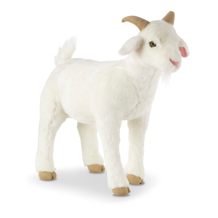 An assembled or decorated the Melissa & Doug Giant Goat - Lifelike Stuffed Animal (22.5 inches tall)