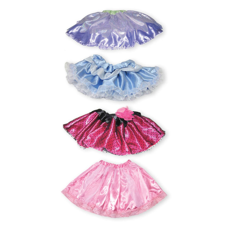 The loose pieces of the Melissa & Doug Role Play Collection - Goodie Tutus! Dress-Up Skirts Set (4 Costume Skirts)