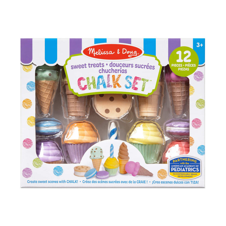 The loose pieces of the Melissa & Doug Sweet Treats Chalk Play Set (12 Pieces)