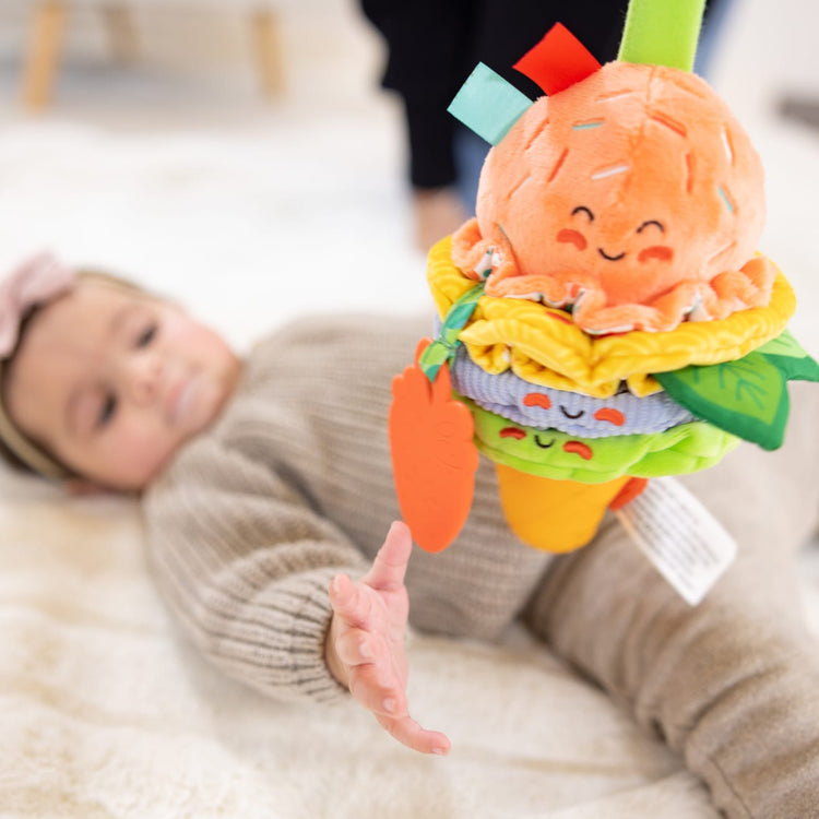 Melissa & Doug Ice Cream Take-Along Clip-On Infant Toy with Sound and Vibration