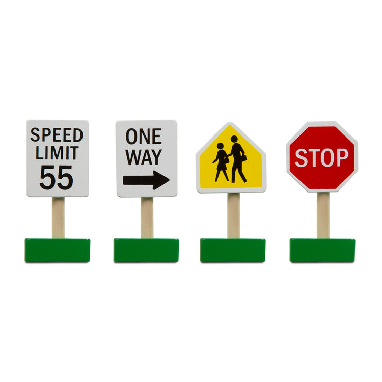 the Melissa & Doug Jumbo Roadway Activity Rug With 4 Wooden Traffic Signs (79 x 58 inches)