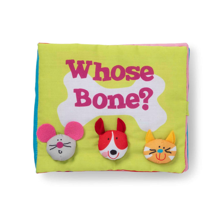 An assembled or decorated the Melissa & Doug K’s Kids Whose Bone? 8-Page Soft Activity Book for Babies and Toddlers