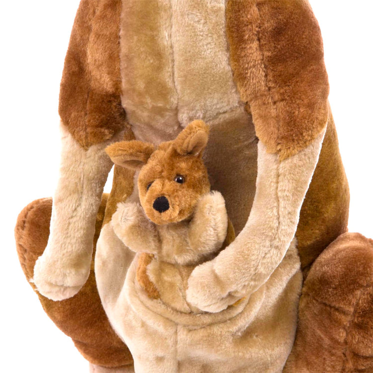 the Melissa & Doug Giant Kangaroo and Baby Joey in Pouch - Lifelike Stuffed Animal (nearly 3 feet tall)