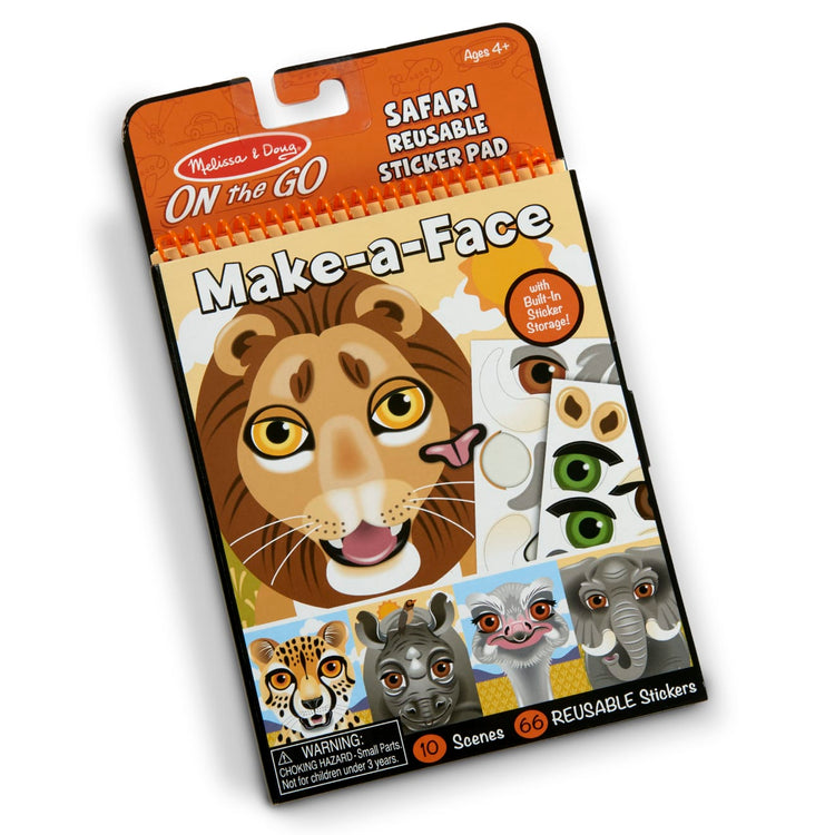 Make-a-Face Reusable Sticker Books 3-Pack (Safari, Farm, Sea