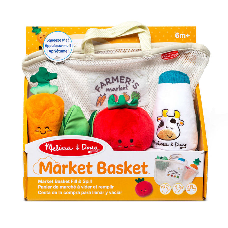 the Melissa & Doug Multi-Sensory Market Basket Fill & Spill Infant Toy