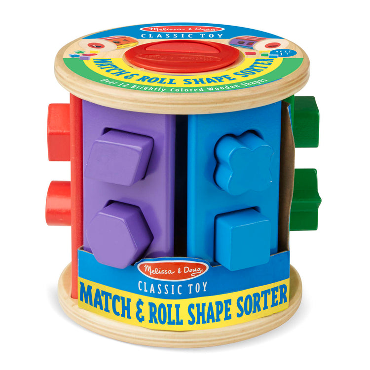the Melissa & Doug Match and Roll Shape Sorter - Classic Wooden Toy