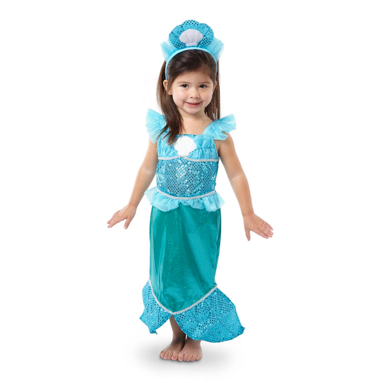Melissa & Doug Mermaid Costume Role Play Set - Gown With Flared Tail, Seashell Tiara