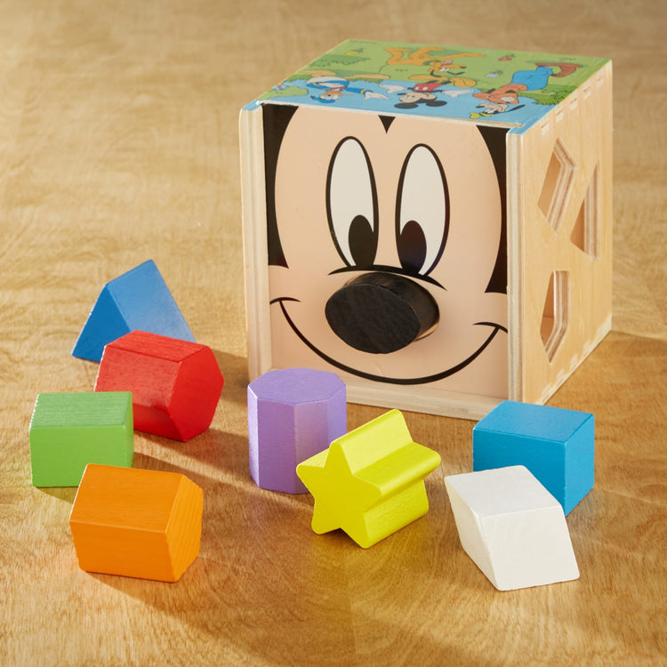 the Mickey Mouse & Friends Wooden Shape Sorting Cube
