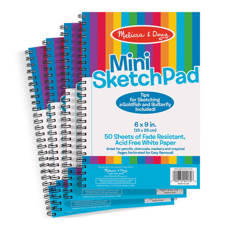 the Melissa & Doug Mini-Sketch Spiral-Bound Pad (6 x 9 inches) - 4-Pack