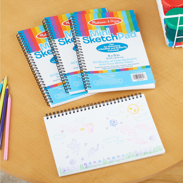 the Melissa & Doug Mini-Sketch Spiral-Bound Pad (6 x 9 inches) - 4-Pack