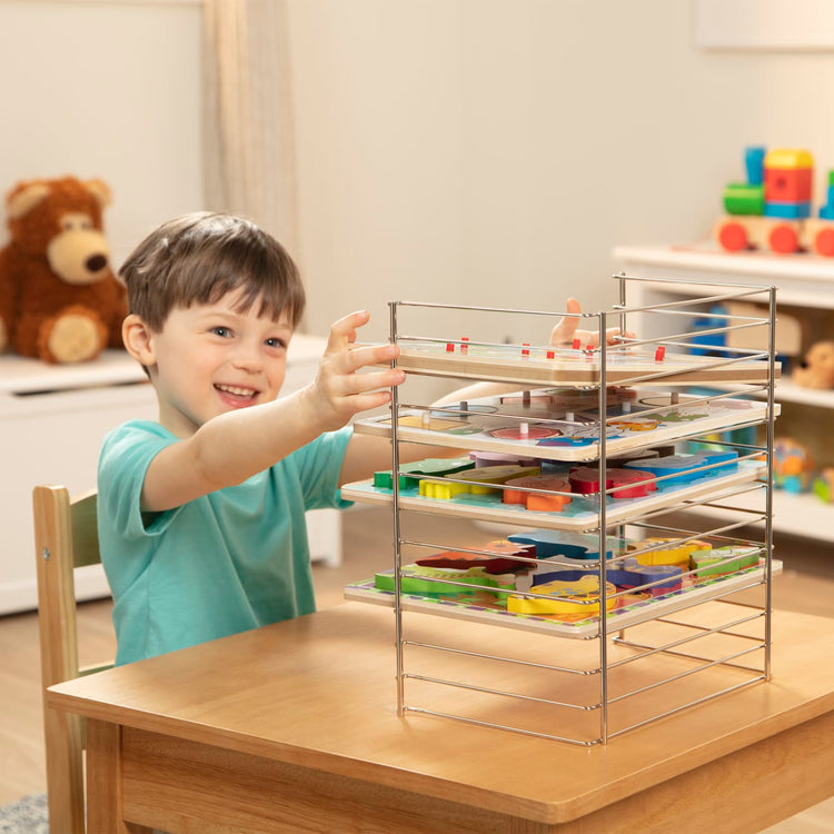 Melissa & Doug Puzzle Storage Rack - Wire Rack Holds 12 Puzzles - Puzzle  Rack Organizer, Puzzle Holder Rack For Kids
