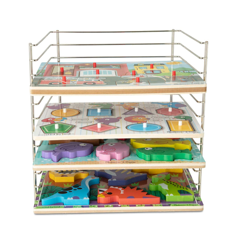 Deluxe Wire Puzzle Rack-Melissa & Doug Product, Holds 12 Wooden Puzzles,  New