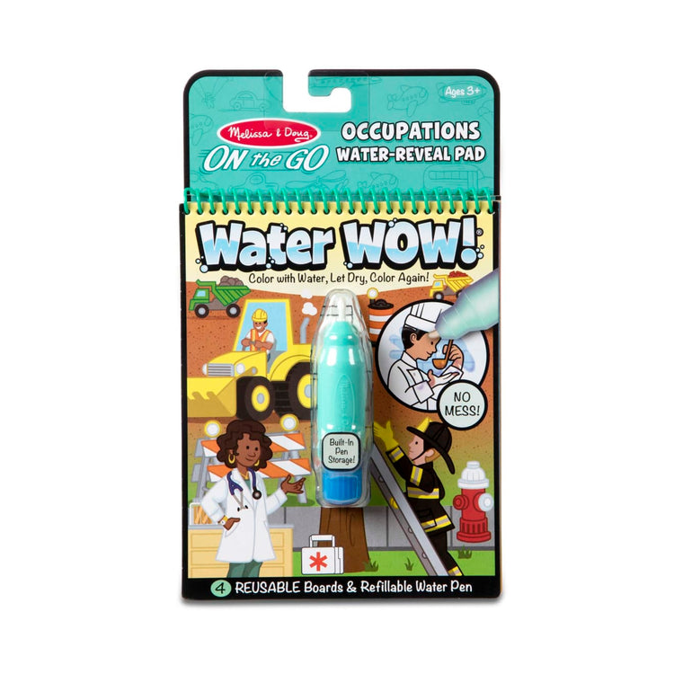 The front of the box for the Melissa & Doug On the Go Water Wow! Reusable Water-Reveal Activity Pad – Occupations