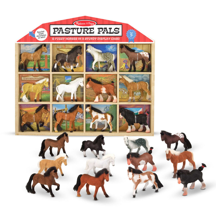 the Melissa & Doug Pasture Pals - 12 Collectible Horses With Wooden Barn-Shaped Crate