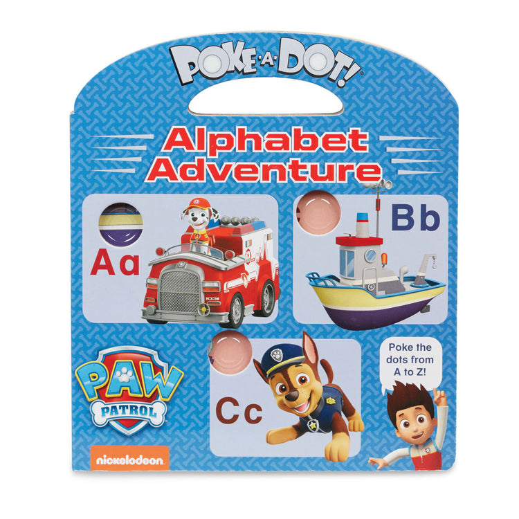 An assembled or decorated the Melissa & Doug PAW Patrol Children's Book - Poke-A-Dot:  Alphabet Adventure