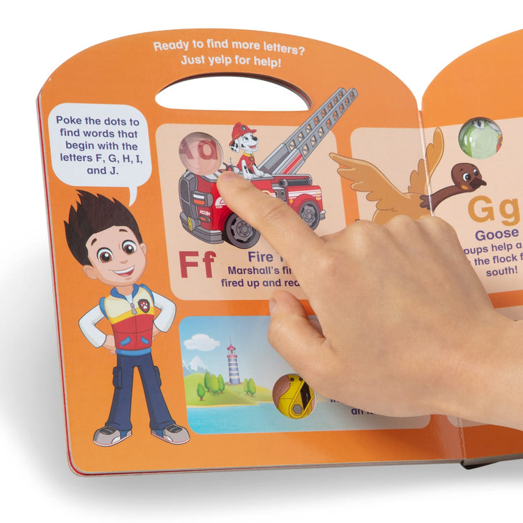 the Melissa & Doug PAW Patrol Children's Book - Poke-A-Dot:  Alphabet Adventure
