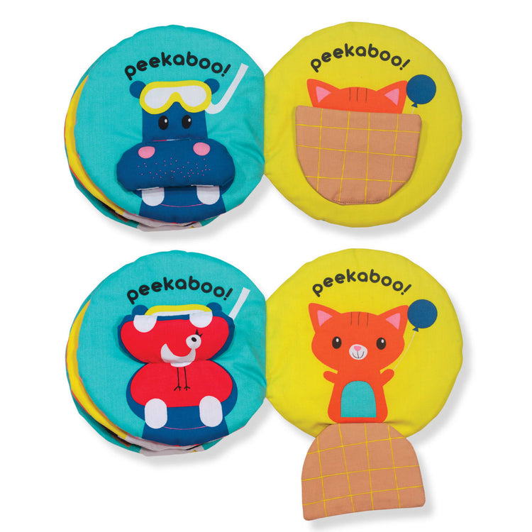 The loose pieces of the Melissa & Doug Soft Activity Baby Book - Peekaboo