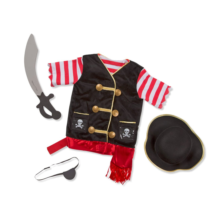Melissa & Doug Pirate Role Play Costume Dress-Up Set With Hat, Sword, and Eye Patch, Kids Unisex, Size: 3-6 Years Melissa & Doug Pirate Role Play Costume Dress-Up Set With Hat, Sword, and Eye Patch, Kids Unisex, Size: 3-6 Years
