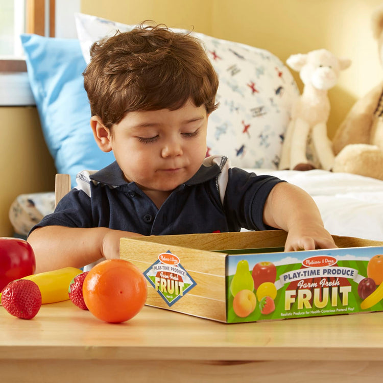 Melissa & Doug Playtime Produce Fruits Play Food Set With Crate (9 pcs)